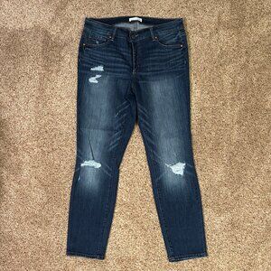 LOFT Jeans Curvy Skinny Distressed Style Size 31/12